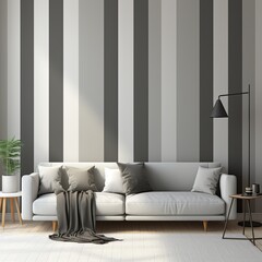 Simple large vertical strip gray gradient, front wallpaper