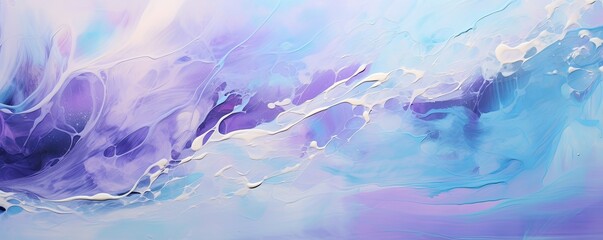 Splashes of bright paint on the canvas. azure, mauve and white colors. Interior painting