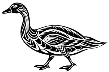 Fototapeta premium tribal-tattoo-goose-walking-vector-illustration
