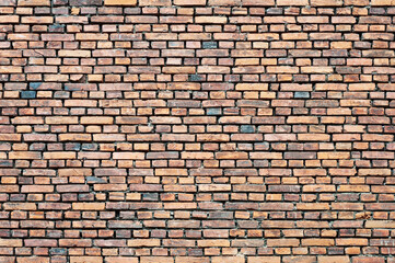 Closeup of old brown brick wall texture