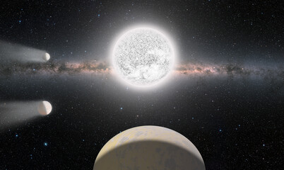 White dwarf star and planets (Another system) "Elements of this image furnished by NASA" 