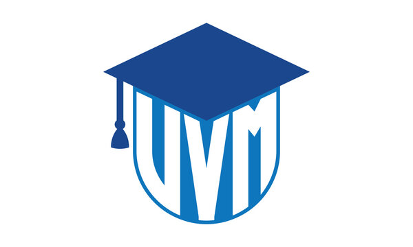 VVM initial letter academic logo design vector template. school college logo, university logo, graduation cap logo, institute logo, educational logo, library logo, teaching logo, book shop, varsity