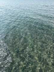 Transparent water at the bottom of the sea