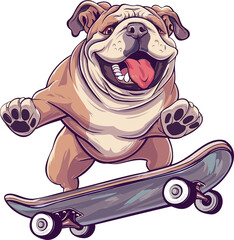 Charming Bulldog Playful Puppy Illustration