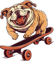 Charming Bulldog Playful Puppy Illustration