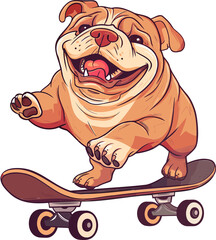 Charming Bulldog Playful Puppy Illustration