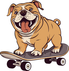 Charming Bulldog Playful Puppy Illustration