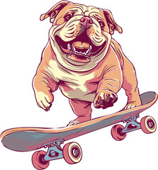 Charming Bulldog Playful Puppy Illustration