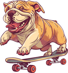 Charming Bulldog Playful Puppy Illustration