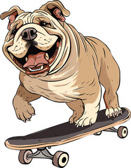 Charming Bulldog Playful Puppy Illustration