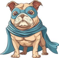 Charming Bulldog Playful Puppy Illustration