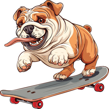 Charming Bulldog Playful Puppy Illustration