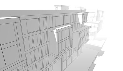 Modern office building concept 3d rendering