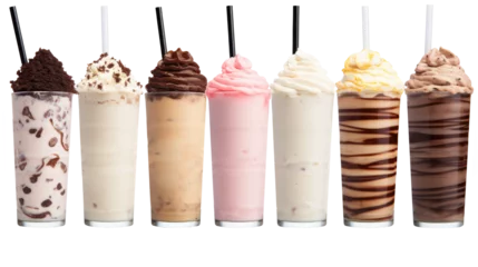 Poster icecream milkshake on white isolated on clear png background and transparent background. food drink and dessert concept for cafe and restaurent, AI generative. © Adisakdi