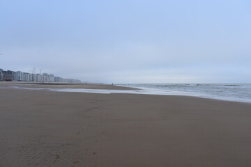 Belgium's coast in winter with sandstorms and sunshine