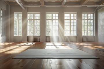Spacious vintage classroom for yoga, dancing, events and celebrations in the sunlight