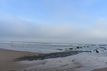 Belgium's coast in winter with sandstorms and sunshine