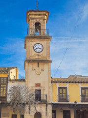 Clock tower in the Plaza de Castilla de Chinchilla de Montearagon in the province of Albacete - 766364048