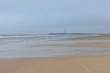 Belgium's coast in winter with sandstorms and sunshine