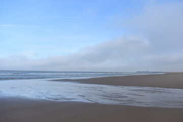 Belgium's coast in winter with sandstorms and sunshine