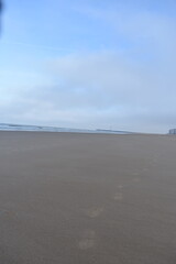 Belgium's coast in winter with sandstorms and sunshine