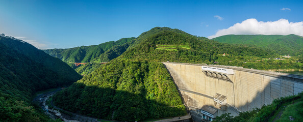 広島県温井ダムのパノラマ