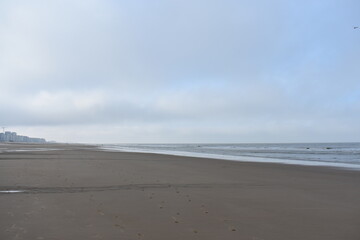 Belgium's coast in winter with sandstorms and sunshine