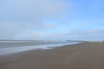 Belgium's coast in winter with sandstorms and sunshine