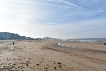 Belgium's coast in winter with sandstorms and sunshine