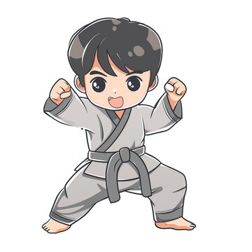 Korean traditional martial arts. Taekwondo Character. AI Generative