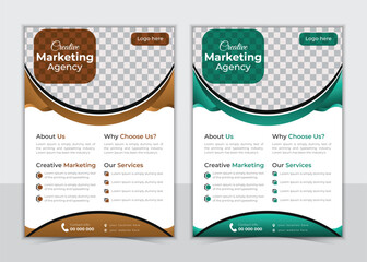 Corporate business flyer template design. Marketing, business proposal, promotion, advertising, publication, cover page, new digital marketing flyer set.