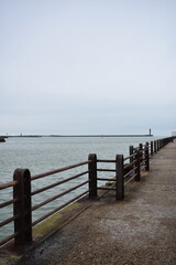 Fototapeta premium Belgium's coast in winter with sandstorms and sunshine