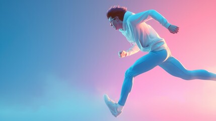 The Ascent of Virtual Fitness. A Runner's Solo Sprint in a Gradient Universe