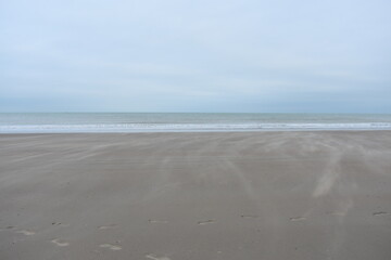 Belgium's coast in winter with sandstorms and sunshine