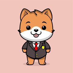 cute dog business cartoon vec...