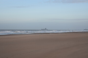 Belgium's coast in winter with sandstorms and sunshine