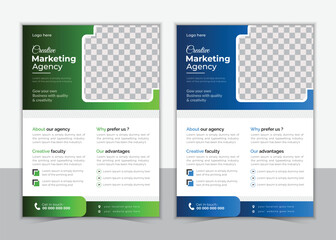 Corporate business flyer template design. Marketing, business proposal, promotion, advertising, publication, cover page, new digital marketing flyer set.