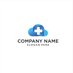 combination of cloud and medical logo design vector illustration