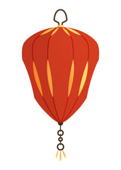 Obraz premium Asian cartoon lanterns, icon. Chinese festival lantern, traditional decoration for asian. Chinatown and Chinatown festival paper lantern element. Vector illustration on white background