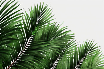 palm tree leaves isolared on white background, created using generative AI tools