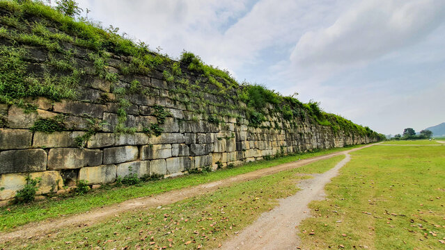 Ancient Citadel Wall Of The Ho Dynasty In Vinh Loc District, Thanh Hoa, Vietnam. Citadel Of The Ho Dynasty Was Recognised By UNESCO As A World Cultural Heritage Site In 2011.
