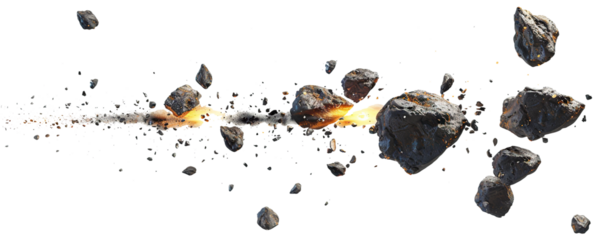 Flying  meteors cut out