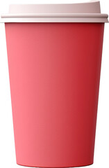 red coffee cup isolated on white or transparent background,transparency 