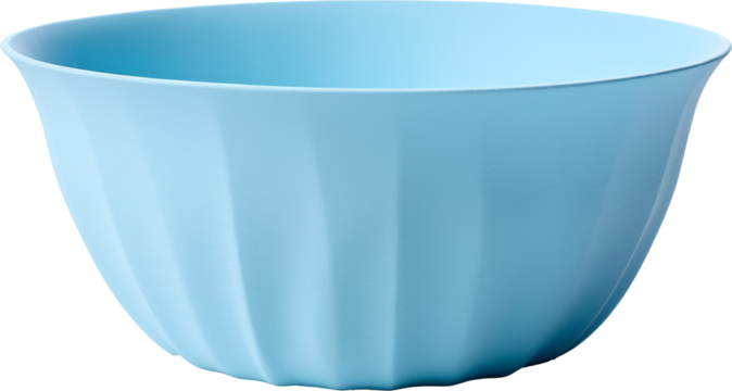 pastel sky blue empty food bowl isolated on white or transparent background,transparency 