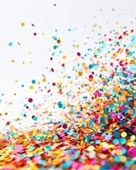 Vibrant Confetti Burst - Festive Fun Celebration on White Background