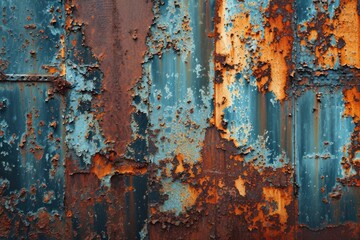 Vintage Corroded Metal Wall Texture: A Grungy Abstract Background