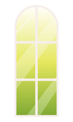 Window with frame vector illustration. Classic window. Interior and exterior element