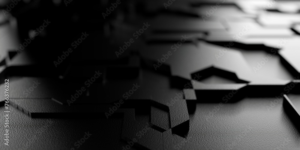 Poster modern minimal black geometrical technology pattern background with selective focus