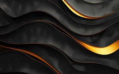 A luxurious black and gold background features dynamic golden lines pattern for a luxurious feel.
