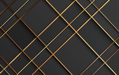 Luxurious black and gold background with abstract golden lines pattern